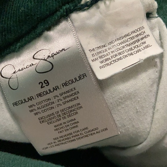 Jessica Simpson Green Corduroy Forever Skinny pants 29 - Picture 6 of 6